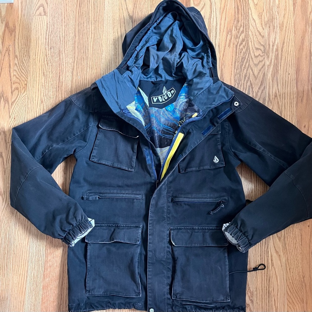 Volcom Men's Black Hooded Snow Jacket Sz M